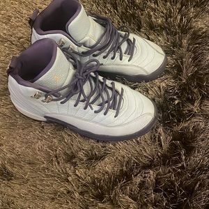 Dark blue and light blue Jordan’s